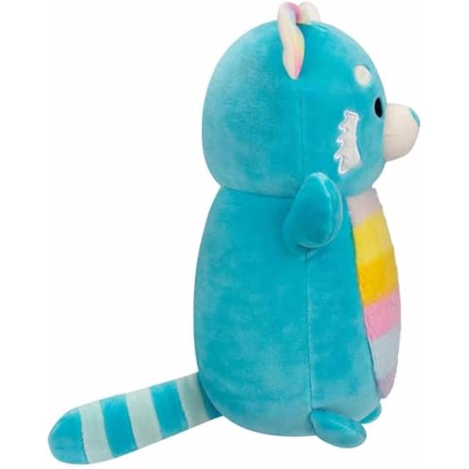 Kellytoy 10 INCH VANESSA TEAL RED PANDA WITH RAINBOW BELLY HUGMEE OFFICIALLY LICENSED KELLYTOY PLUSH TOY COLORFUL SOFT GIFT FOR KIDS GIRLS & BOYS WASHABLE SQUISHY STUFF TOY MULTICOLOR ALL AGE - Image 3